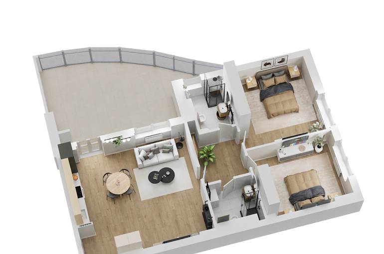 Render trilocale tipo 