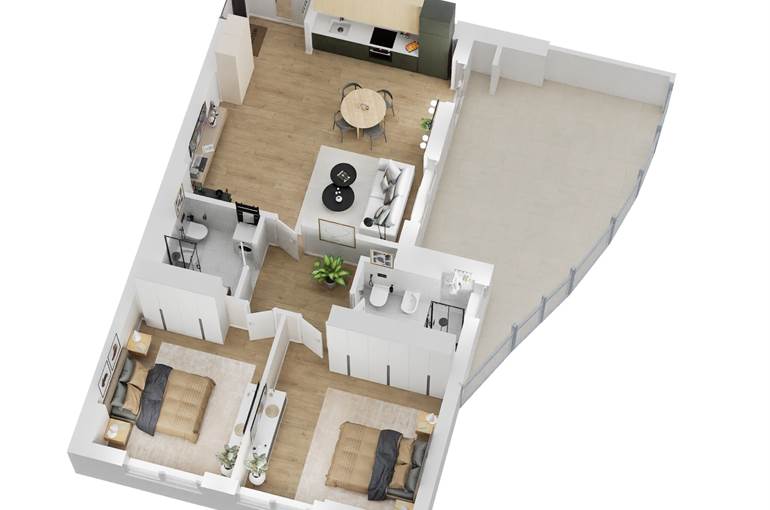 Render trilocale tipo 