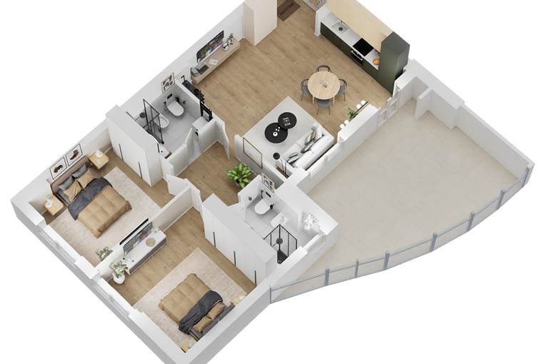 Render trilocale tipo 