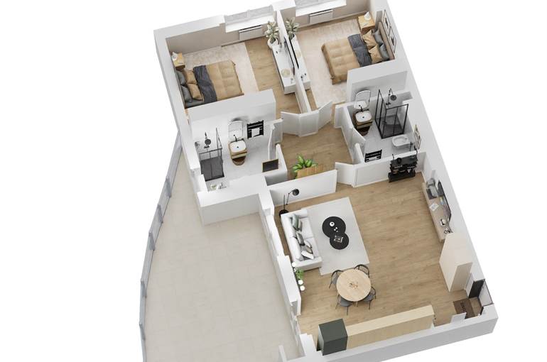 Render trilocale tipo 