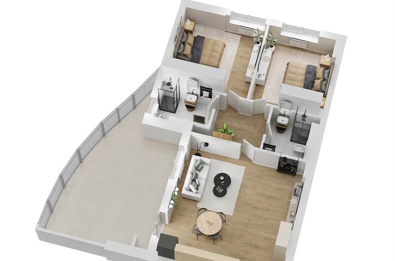 Render trilocale tipo 