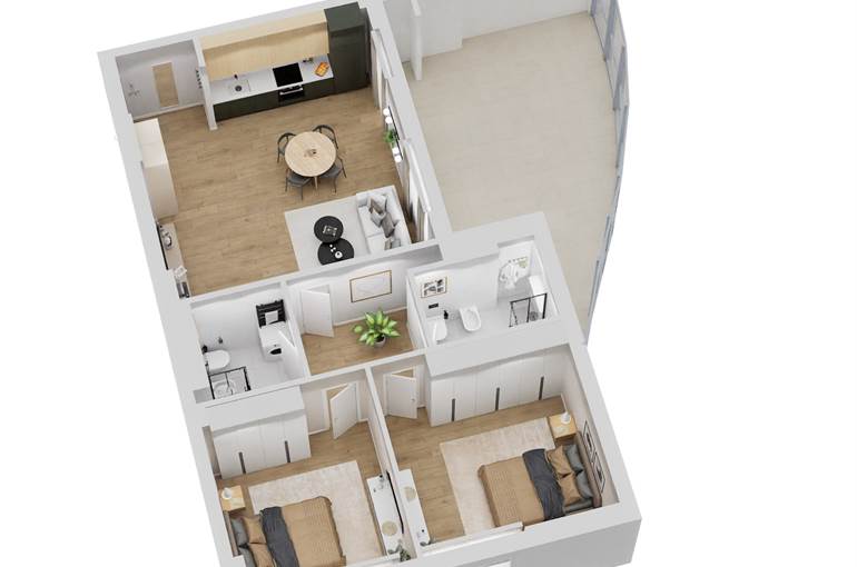 Render trilocale tipo 