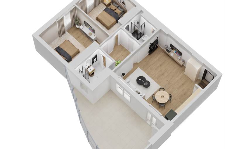 Render trilocale tipo 