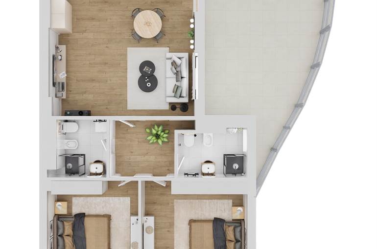 Render trilocale tipo 6