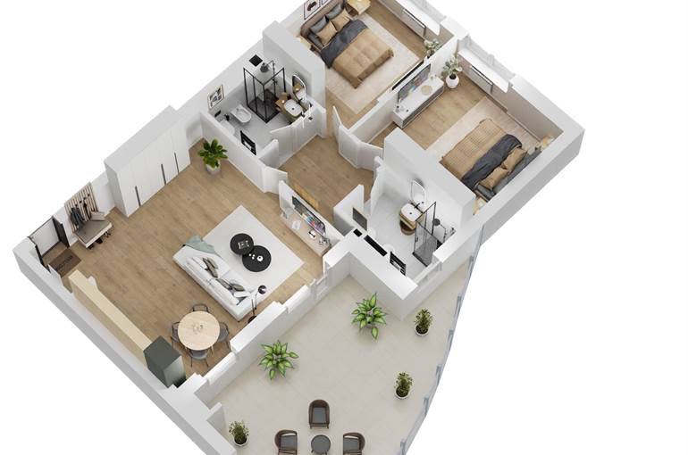 Render trilocale tipo 3