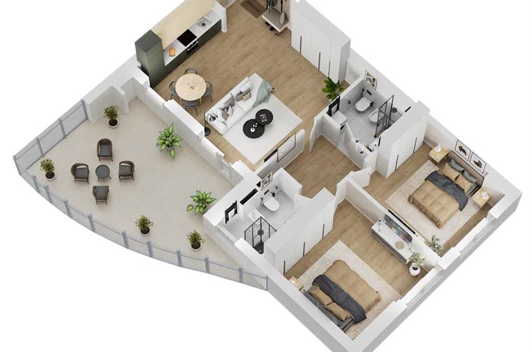 Render trilocale tipo