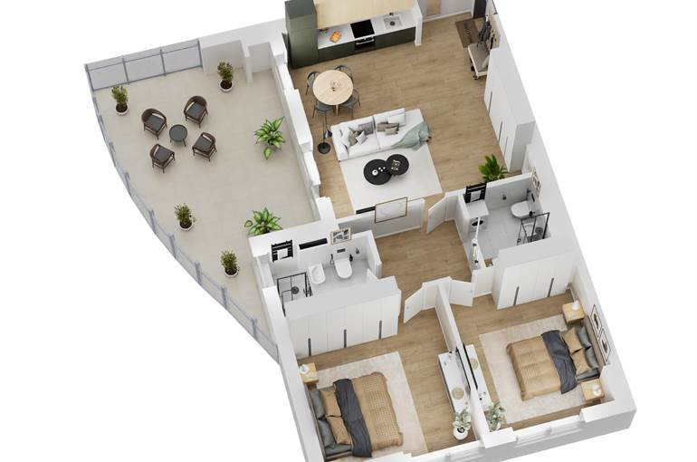 Render trilocale tipo