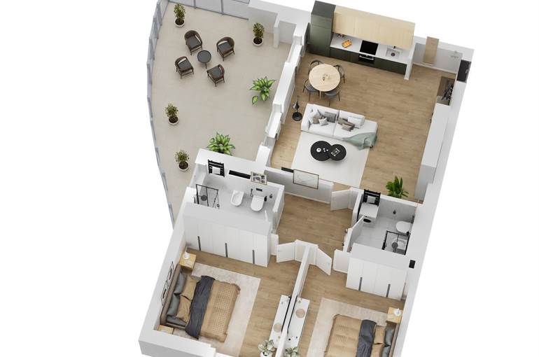 Render trilocale tipo