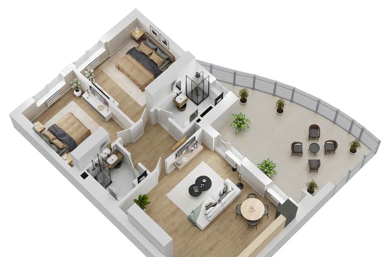 Render trilocale tipo