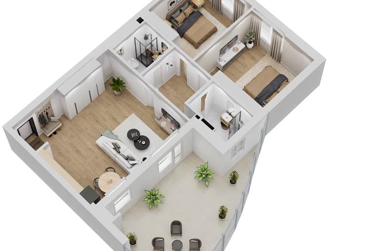 Render trilocale tipo