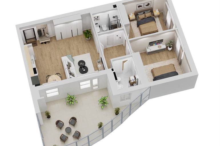 Render trilocale tipo