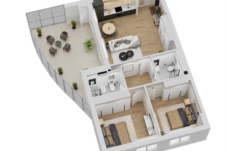 Render trilocale tipo