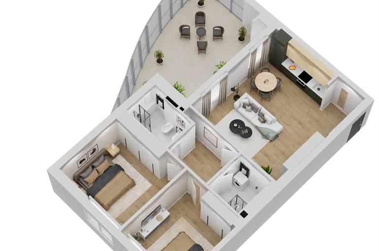 Render trilocale tipo