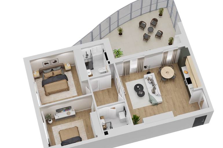 Render trilocale tipo