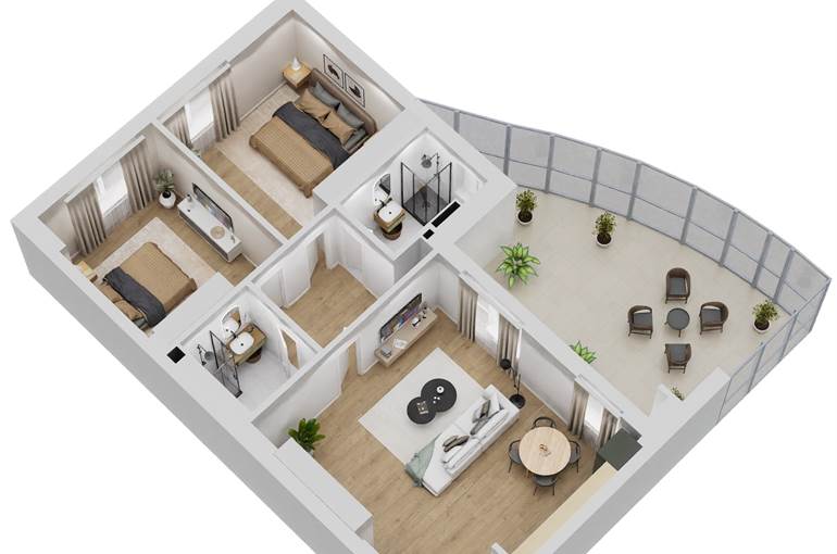 Render trilocale tipo